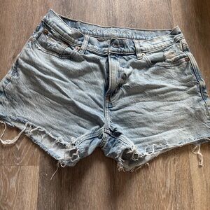 American Eagle Outfitters Light Blue Distressed Jean Shorts